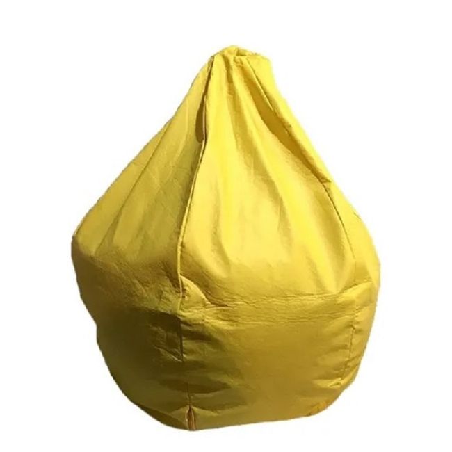 REHUCE - Puff eco cuero tamaño L  - Amarillo