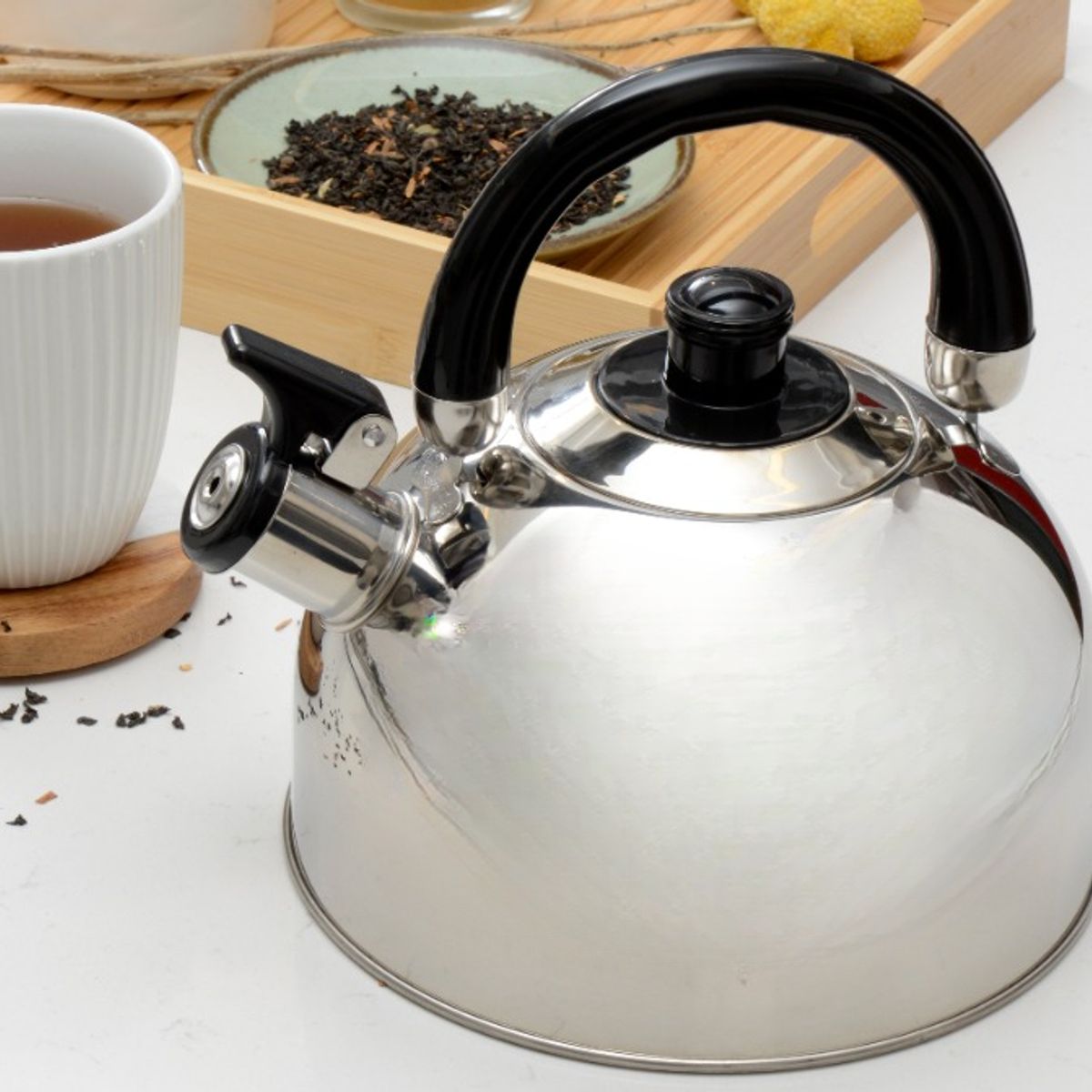 FANTUZZI - Tetera Trinni 2.5 Litros con Pito Acero Inoxidable Fantuzzi