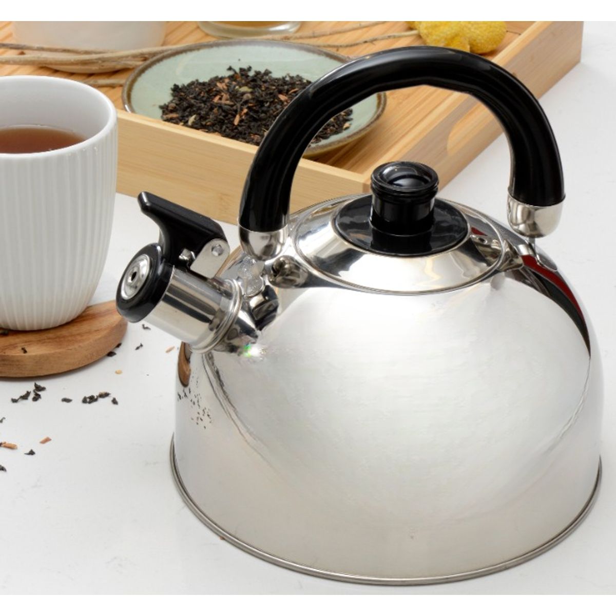 FANTUZZI - Tetera Trinni 2.5 Litros con Pito Acero Inoxidable Fantuzzi