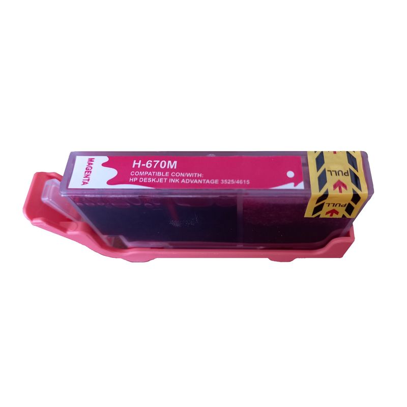 GENERICO - Tinta compatible con HP 670 XL Magenta para 550 Copias HP670 M