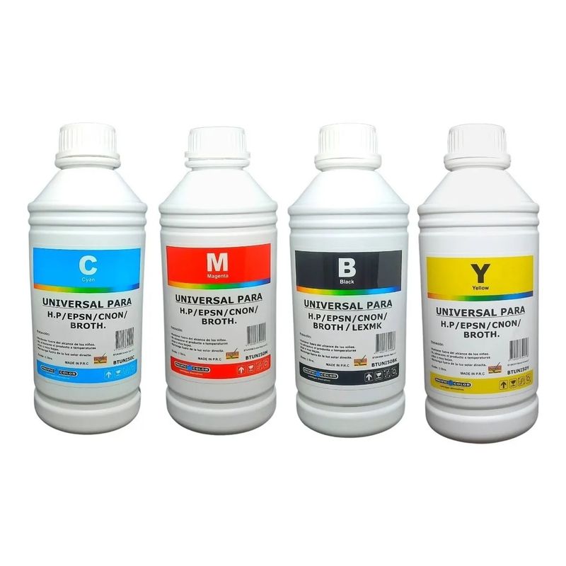 PACIFIC COLOR - 4 Litros de Tinta Dye Universal Para Hp Canon Epson Brother Lexmark