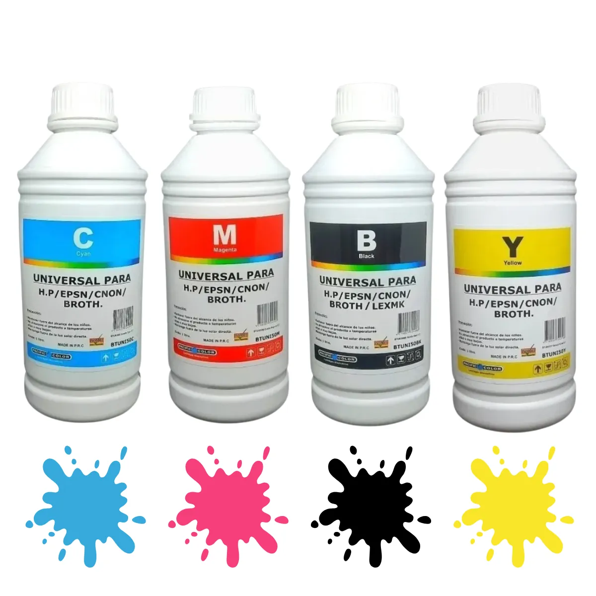 PACIFIC COLOR - 4 Litros de Tinta Dye Universal Para Hp Canon Epson Brother Lexmark