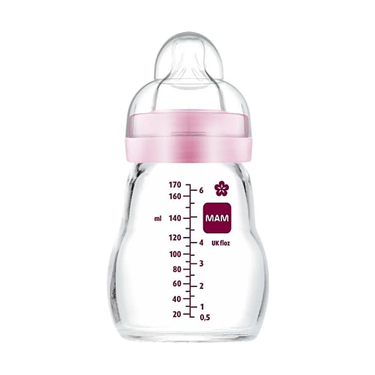 MAM - Mamadera de Vidrio MAM Feel Good 170ml Rosada