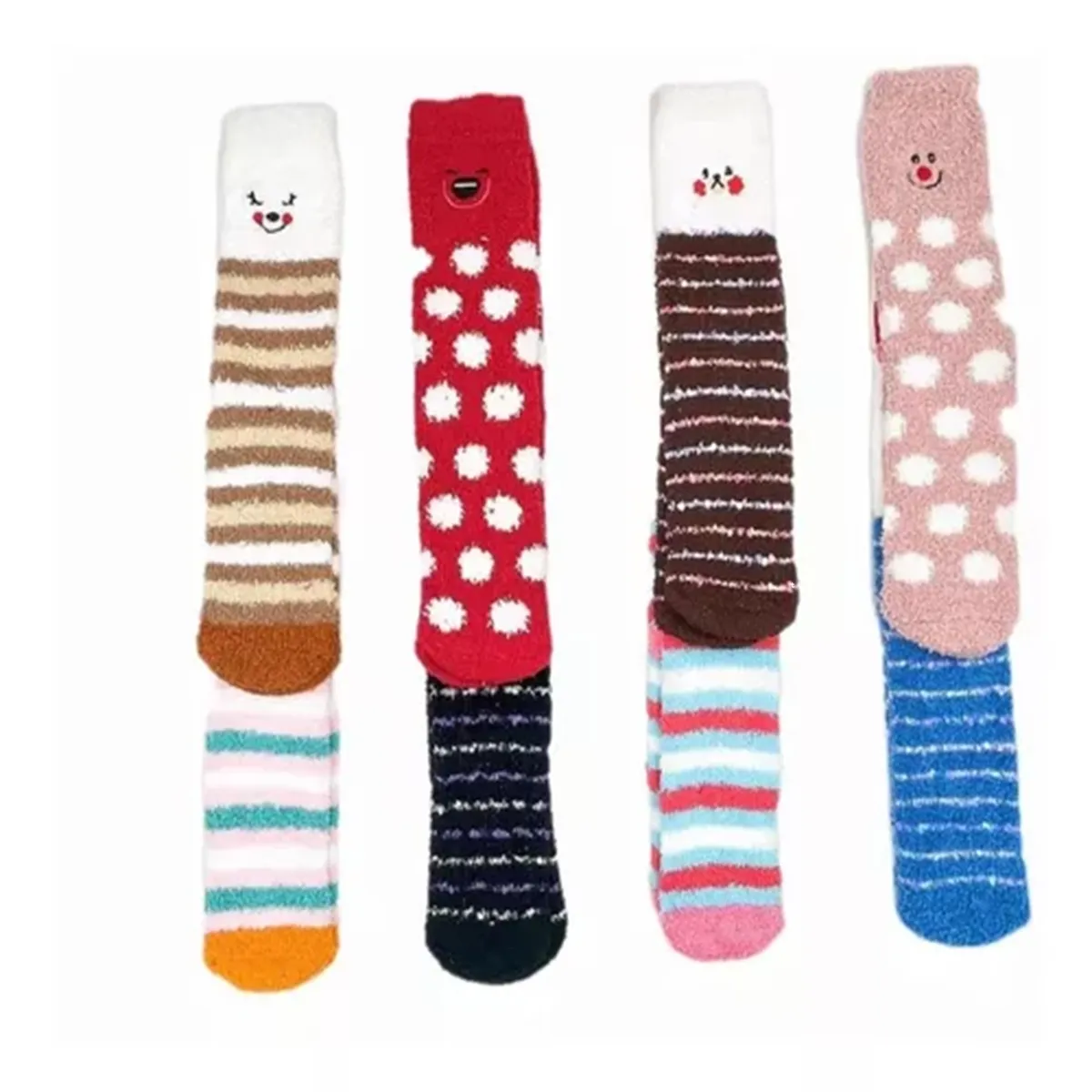 EVERSO - Pack 12 Pares Calcetines Toalla Polar Grueso Para Niñas
