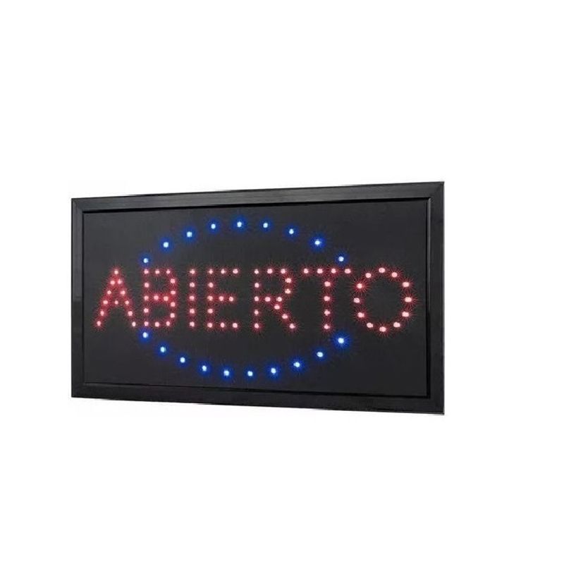 GENERICO - Letrero Led Luminoso - Abierto - 48x25cm