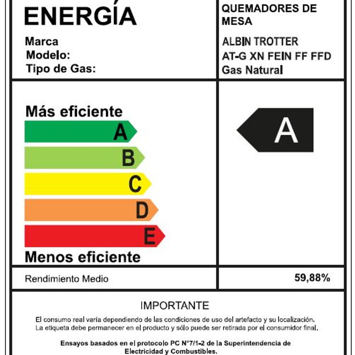 ALBIN TROTTER - Encimera Empotrada AT Fein FF FFD gas natural