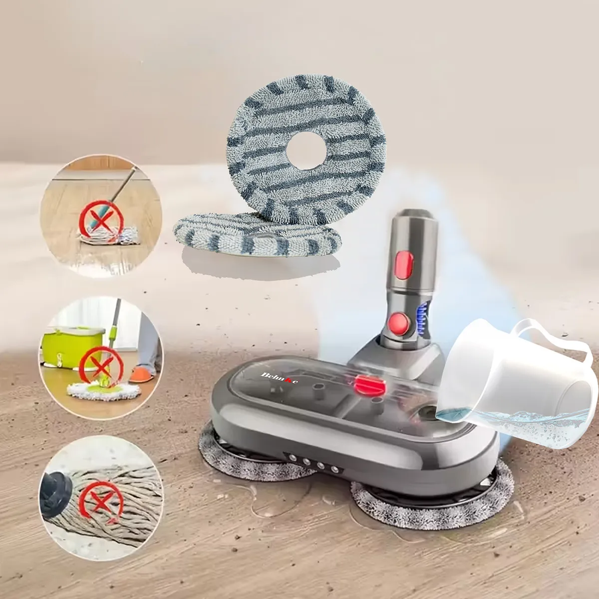 BEHNKE - Aspiradora y trapeador inalámbica M500 Pro Storm+