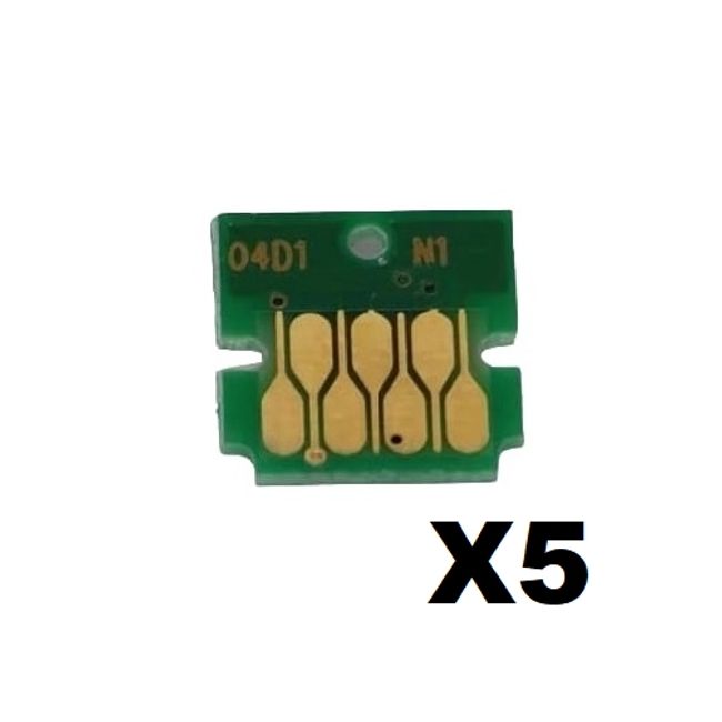 GENERICO - 5 Chips Para Reciclar Caja Mantenimiento Epson T04D1 L14150 L6270
