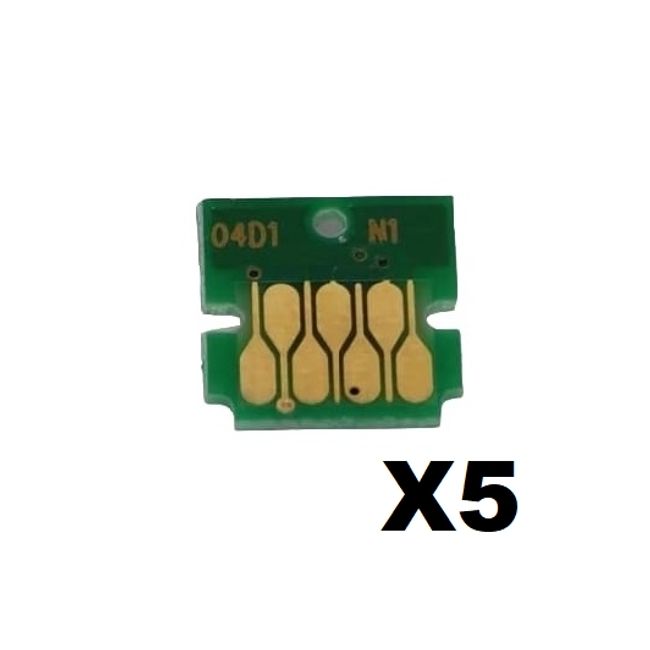GENERICO - 5 Chips Para Reciclar Caja Mantenimiento Epson T04D1 L14150 L6270