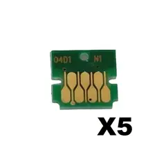 GENERICO - 5 Chips Para Reciclar Caja Mantenimiento Epson T04D1 L14150 L6270