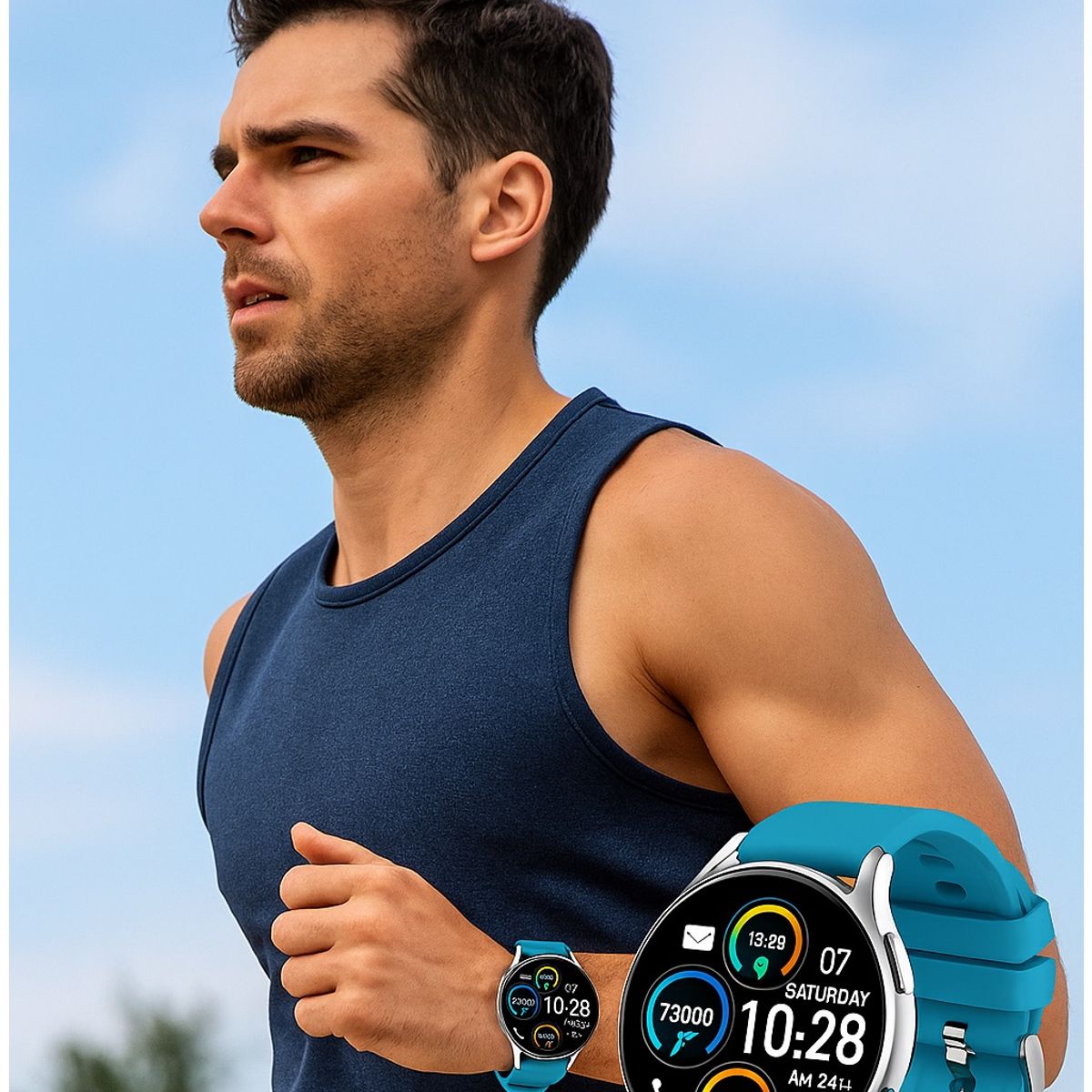 STARTECHOFFICE - Smartwatch S37 con Pantalla TFT 128” Bluetooth 50 Llamadas Monitoreo de Salud Modos Deportivos