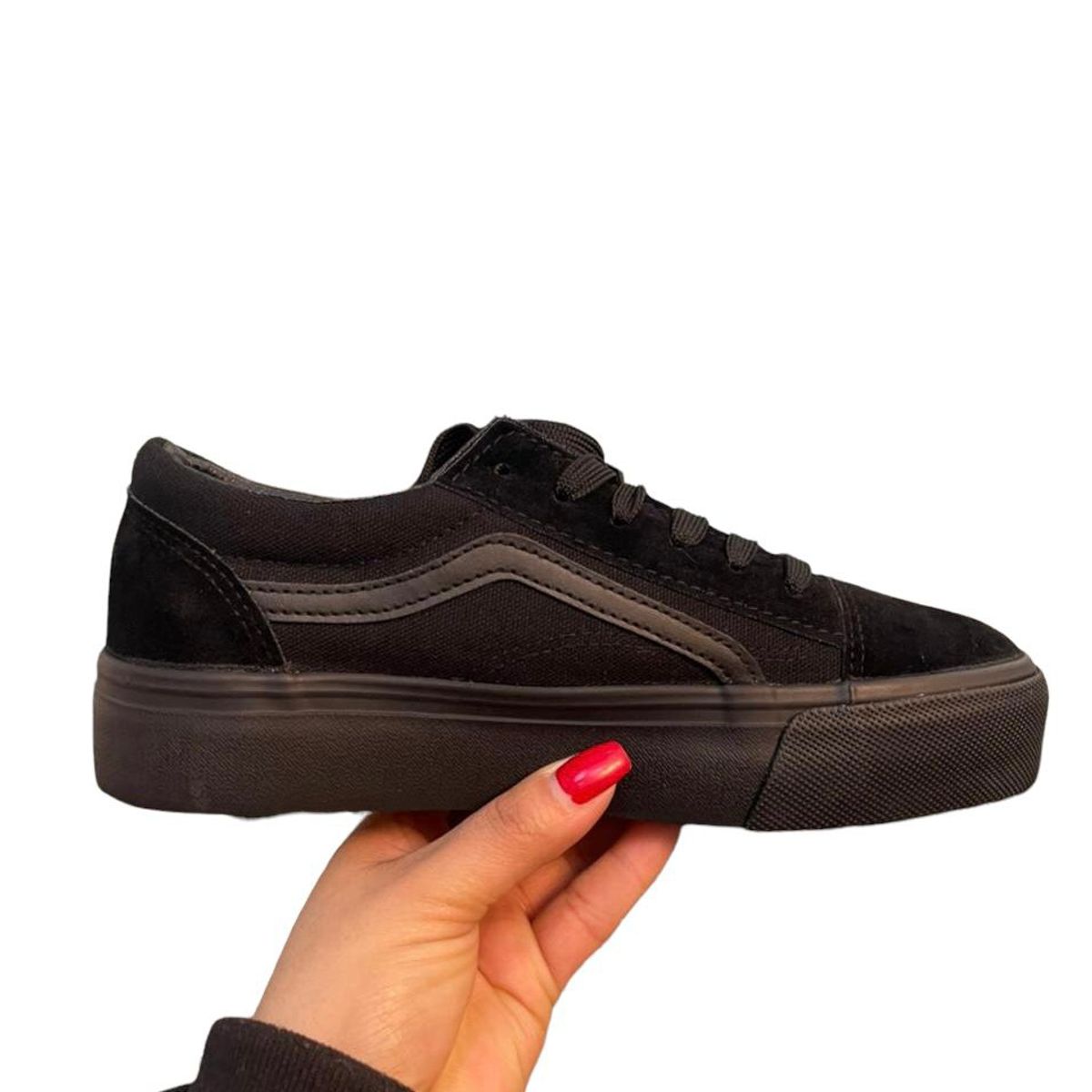 MD - Zapatillas de lona negra unisex niña-niño