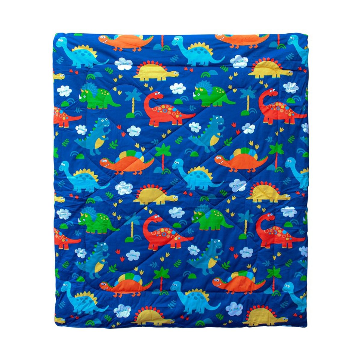 PELLITOS - SET ROPA PARA CAMA DE 1 PLAZA DINO 100% ALGODON DE 4 PIEZAS