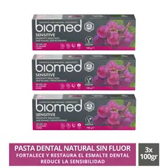 SPLAT - Pack 3 Pasta Dental Natural Biomed Sensitive100gr sin fluor