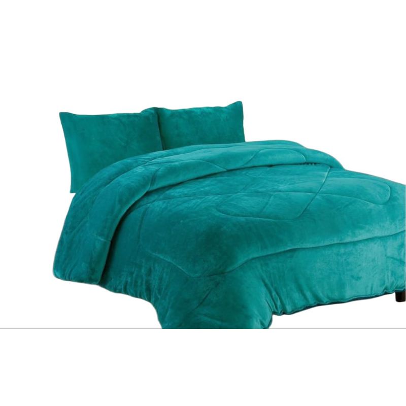 GENERICO - Cubrecama de Invierno Plush con Chiporro 2 plaza Turquesa