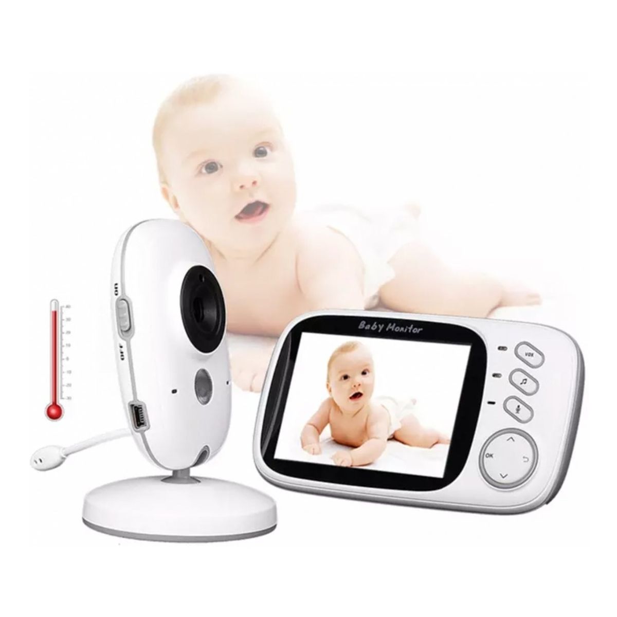 GENERICO - Cámara Baby Monitor Bebes Micrófono Visión Nocturna Lcd 3.2