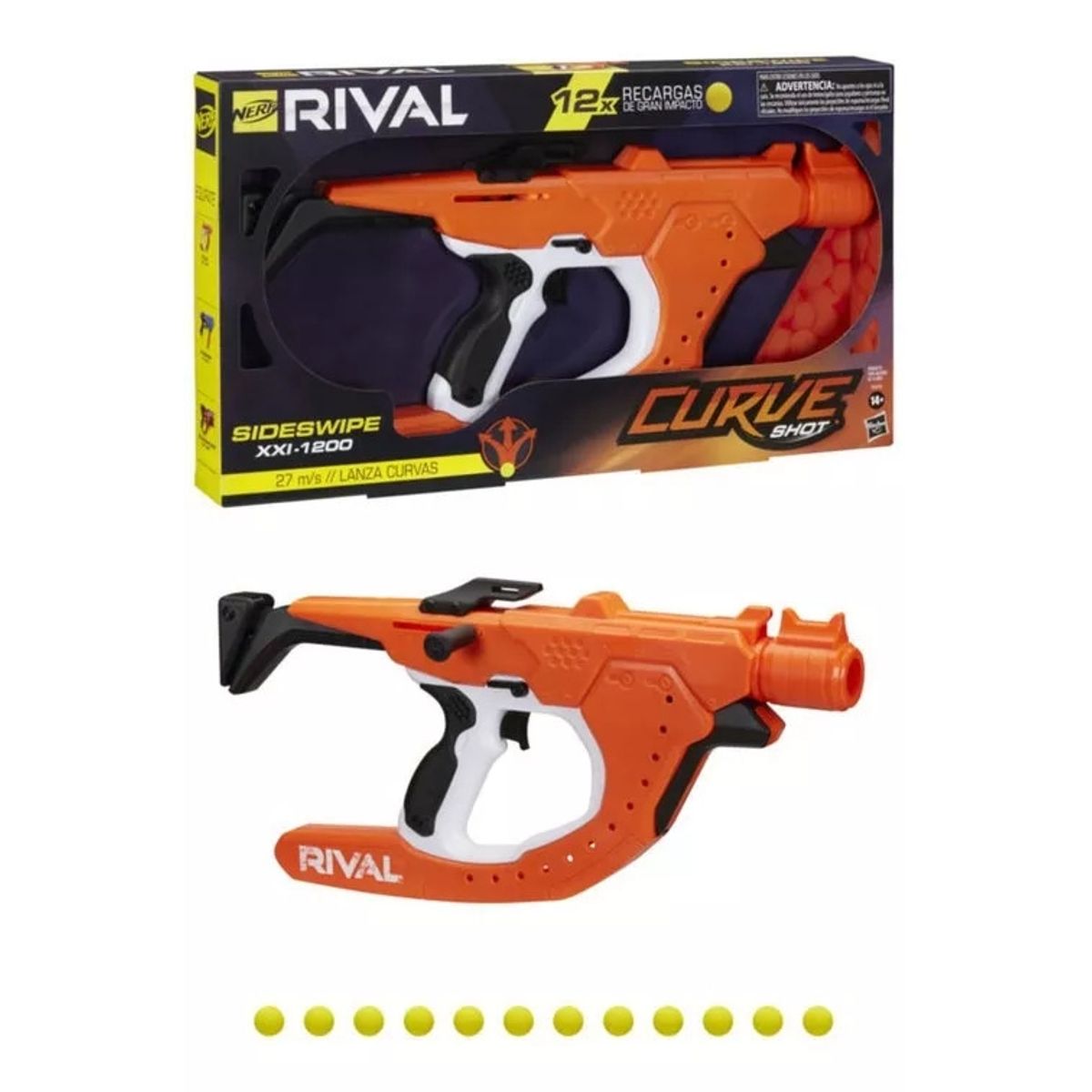 NERF - Lanzador Nerf Rival Curve Shot Sideswipe Xxi-1200
