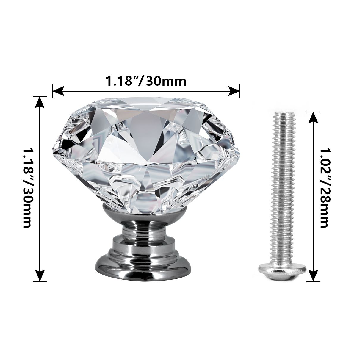 AIZO - AIZO Tirador Cristal Forma Diamante Para Cajón