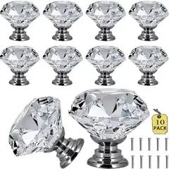 AIZO - Tirador Cristal Forma Diamante Para Cajón