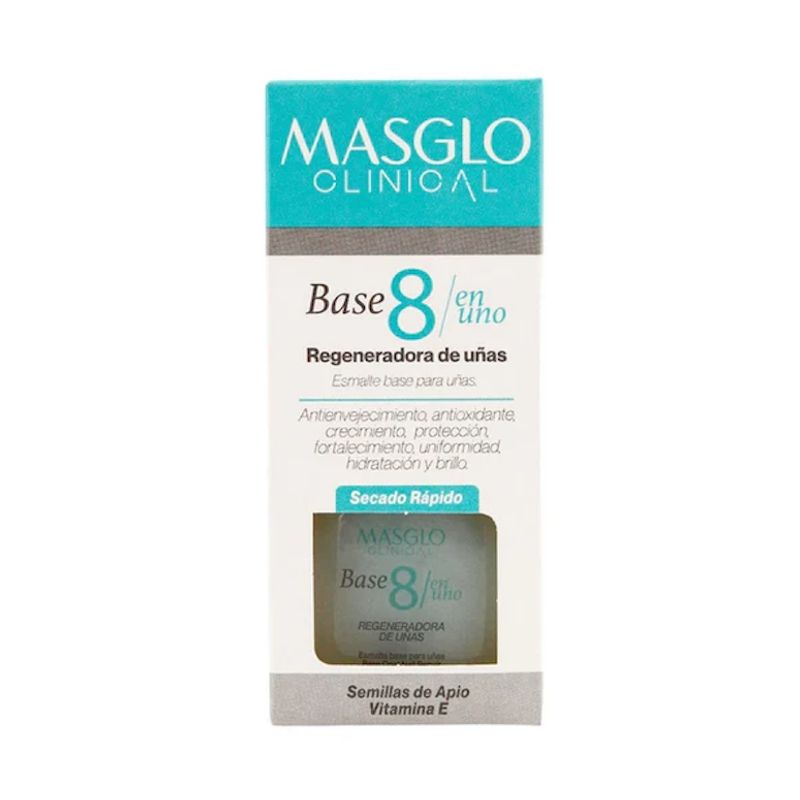 MASGLO - BASE MASGLO 8 EN 1 REGENERADORA DE UÑAS X13.5ML