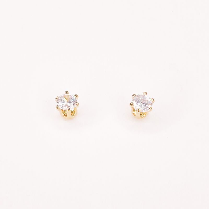 GENERICO - Aros Mujer mini circón 2mm Philippa Joyas