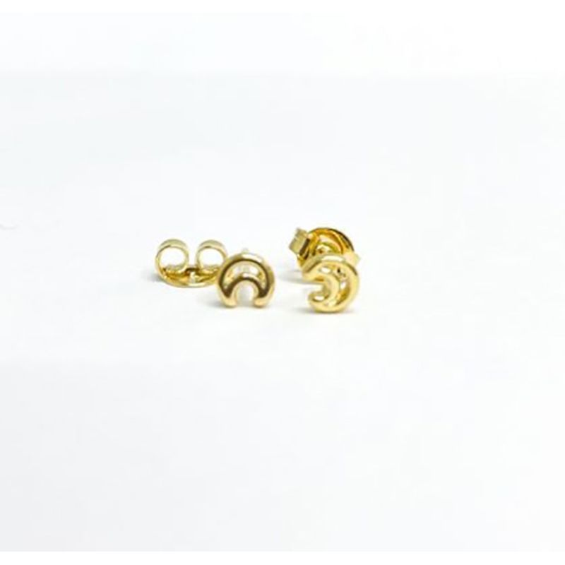 GENERICO - Aros Mujer mini luna Bañado en Oro Philippa Joyas