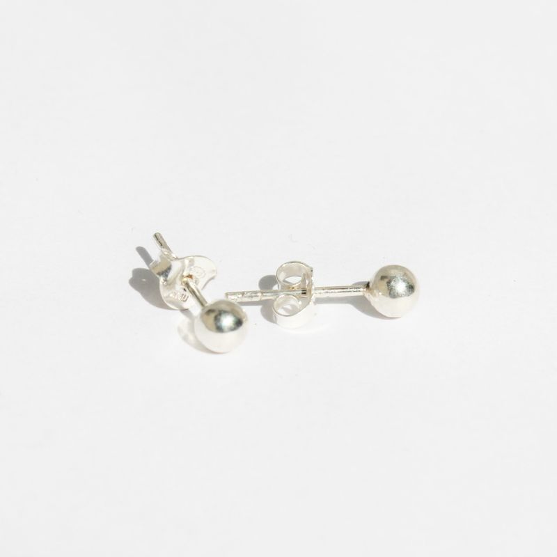 GENERICO - Aros Mujer Esfera 4 mm Plata Philippa Joyas