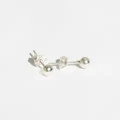GENERICO - Aros Mujer Esfera 4 mm Plata Philippa Joyas