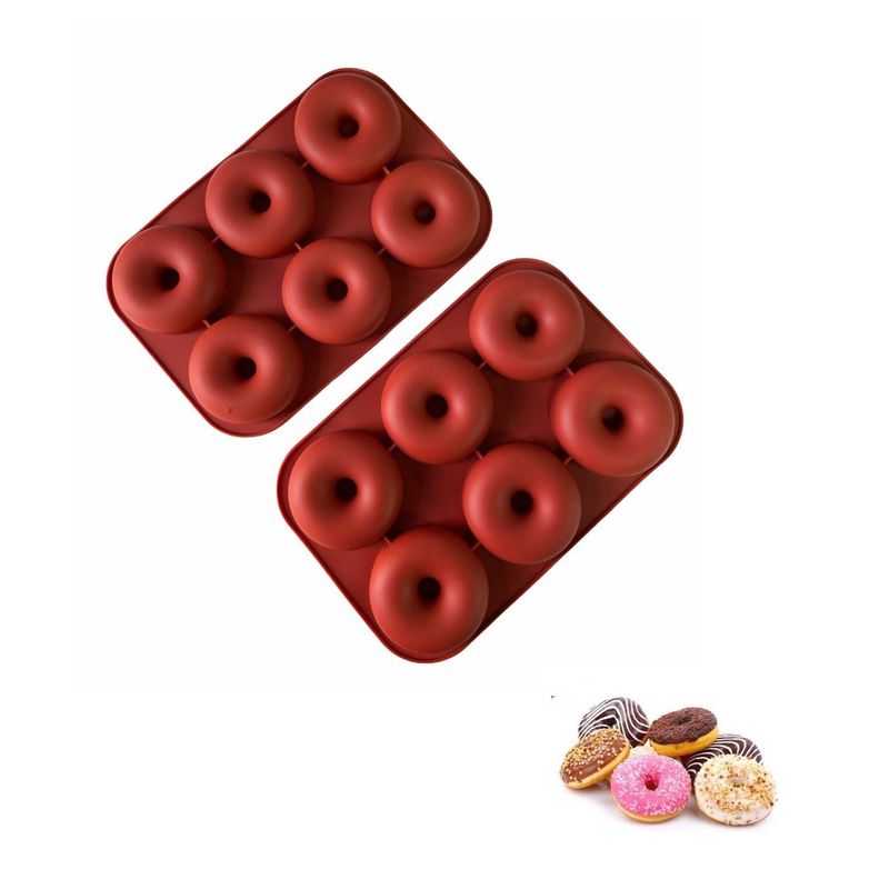 GENERICO - Pack x2 Moldes Silicona Donas Moldes De Silicona Donuts Molde Dona