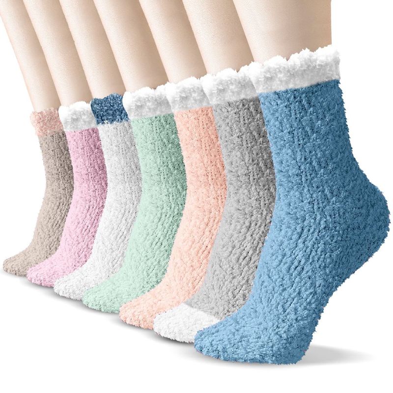 EVERSO - Pack 12 Calcetines Toalla Polar Niñas Liso