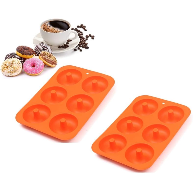 GENERICO - Pack x2 Moldes Silicona Donas Moldes De Silicona Donuts Molde Dona