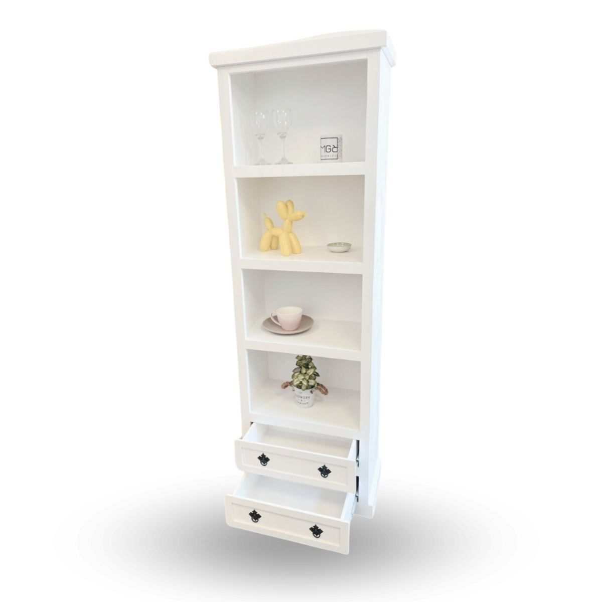 GENERICO - LIBRERO BLANCO RÚSTICO MADERA Vintage