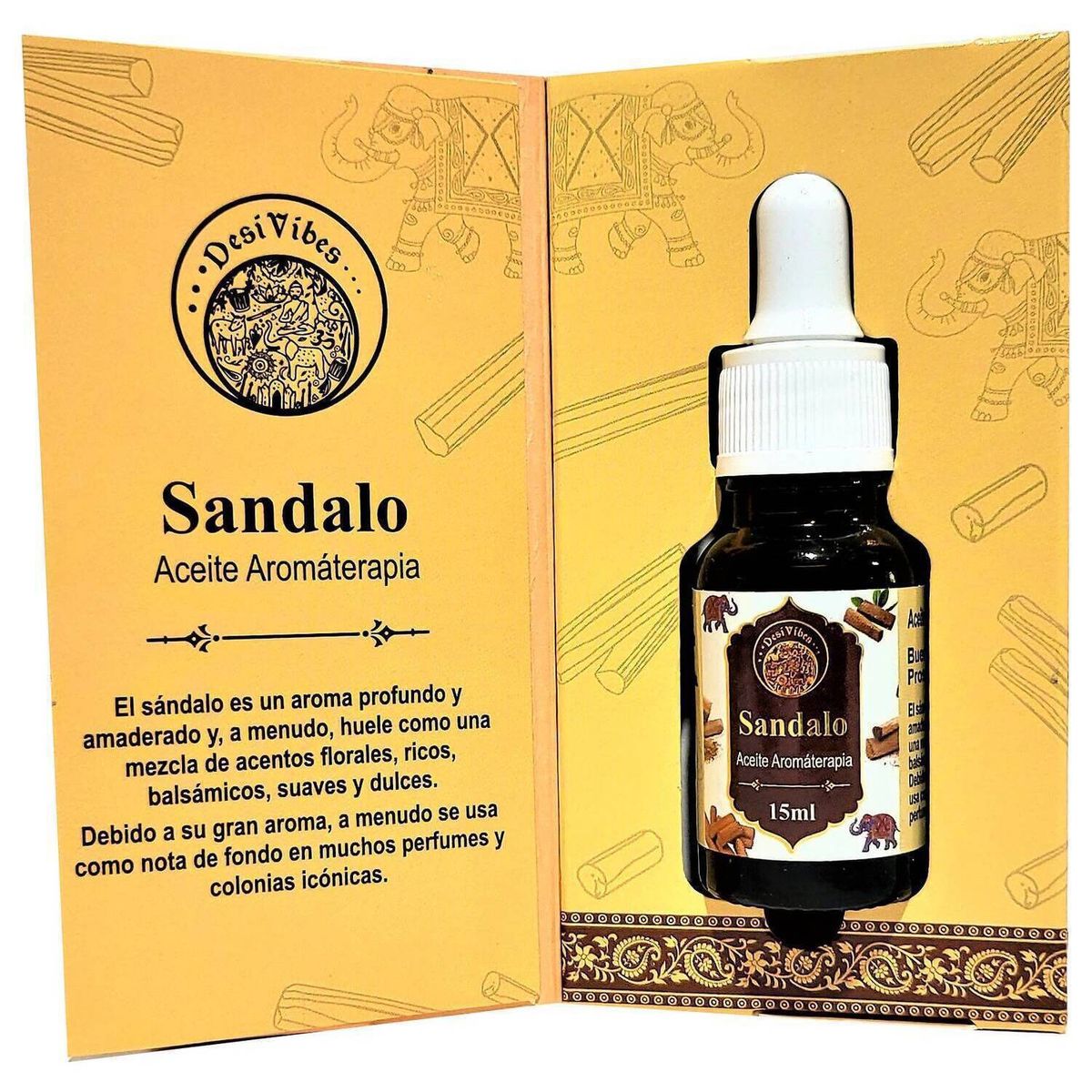 GENERICO - Aceite Esencial Aromaterapia de Sándalo 15ml - Desi Vibes