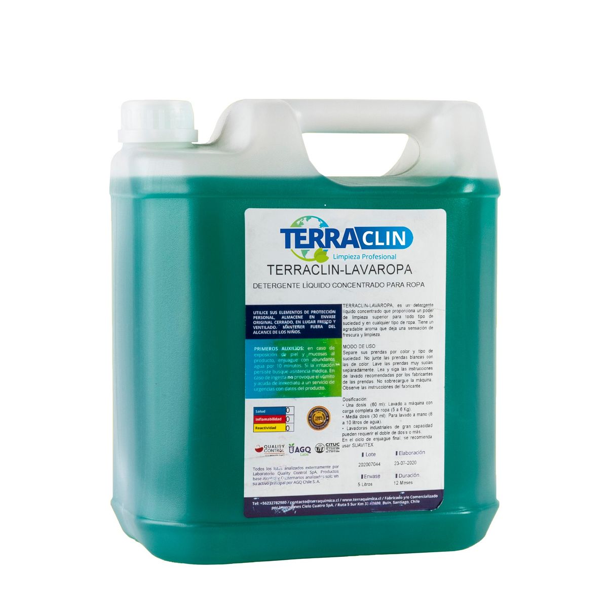 TERRAQUIMICA - Detergente De Ropa Biodegradable Concentrado Bidón 5 Lt