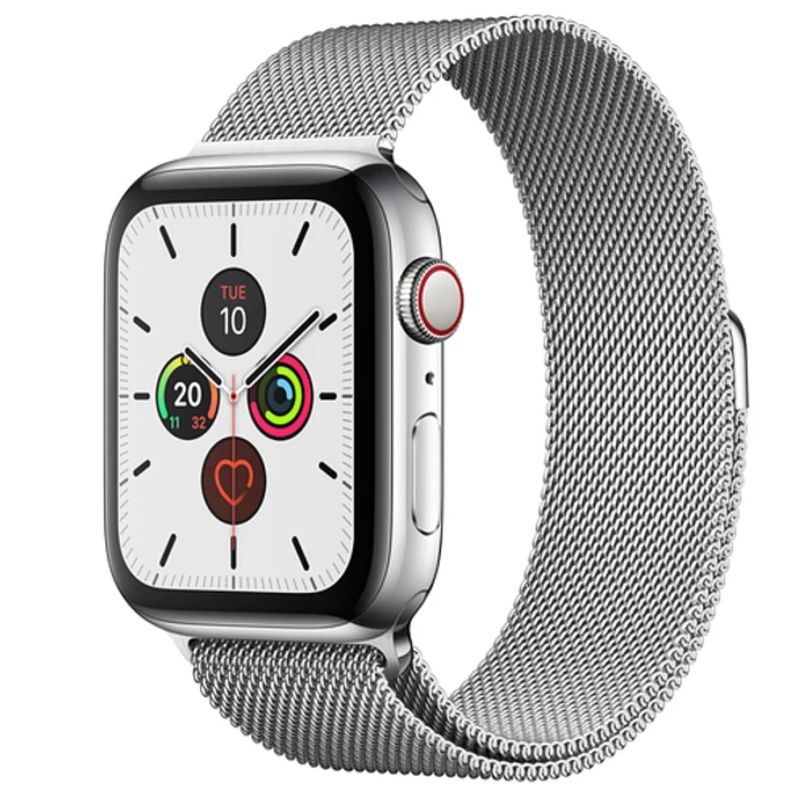 GENERICO - Correa Metálica Plateada para Apple Watch 42 44 45 mm