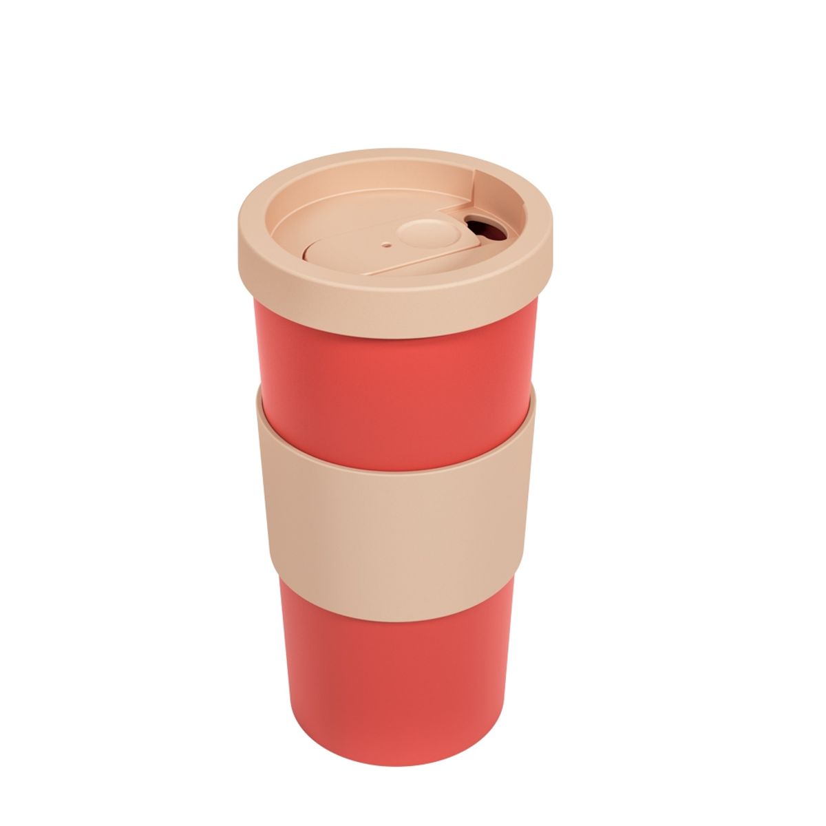 COZA - VASO MUG PARA CAFÉ 500 ML TRANSLÚCIDO CORAL