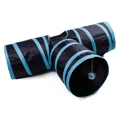 GENERICO - Tunel Gato Plegable Guarida Juguete Interactivo Azul