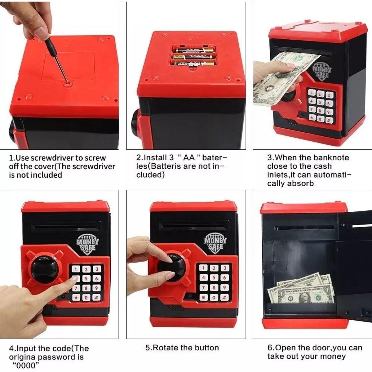 BESTOYS - Alcancia Electronica Caja Fuerte Para Niños Portátil Bestoys