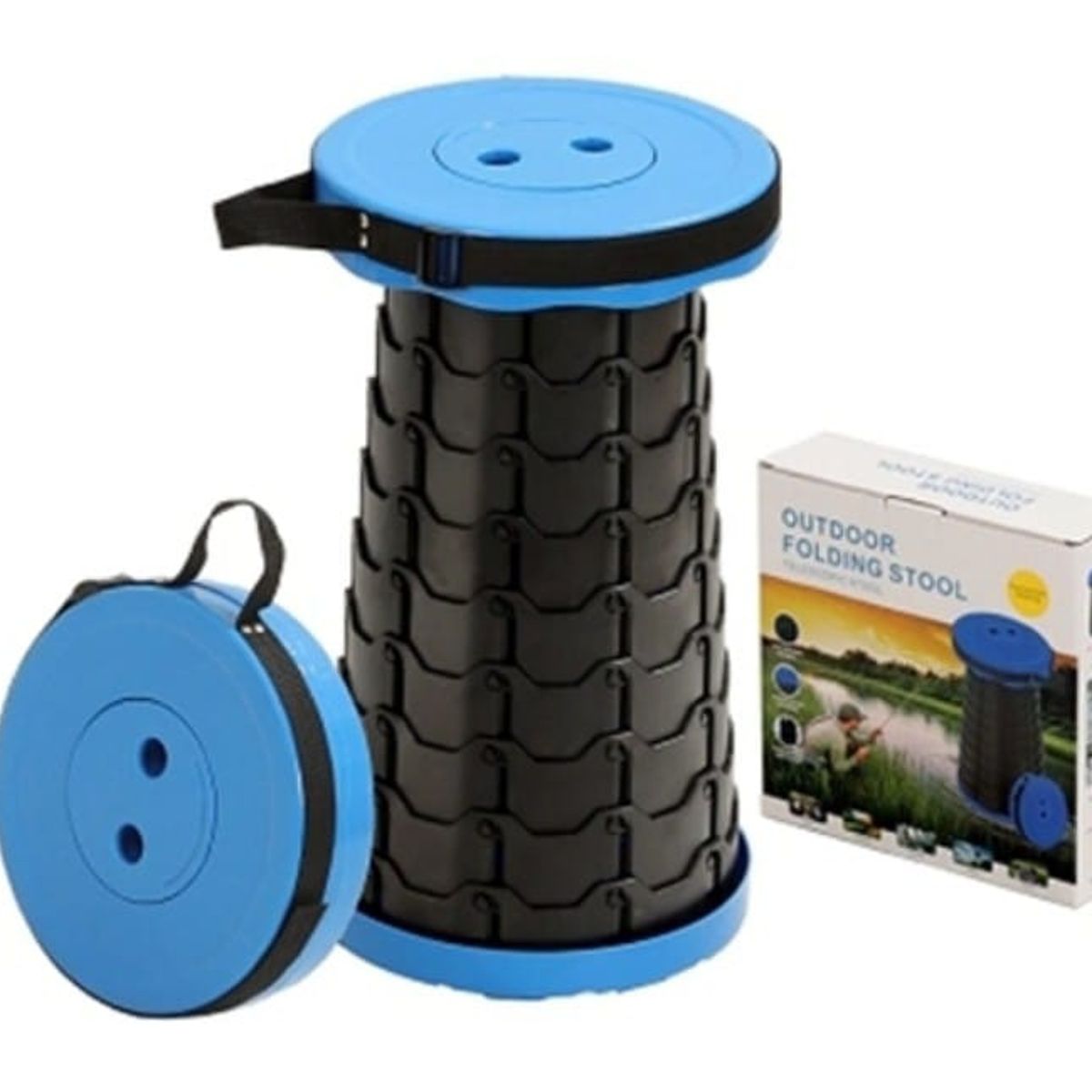 GENERICO - Taburete Plegable Silla Portatil Camping Retraible Plástico