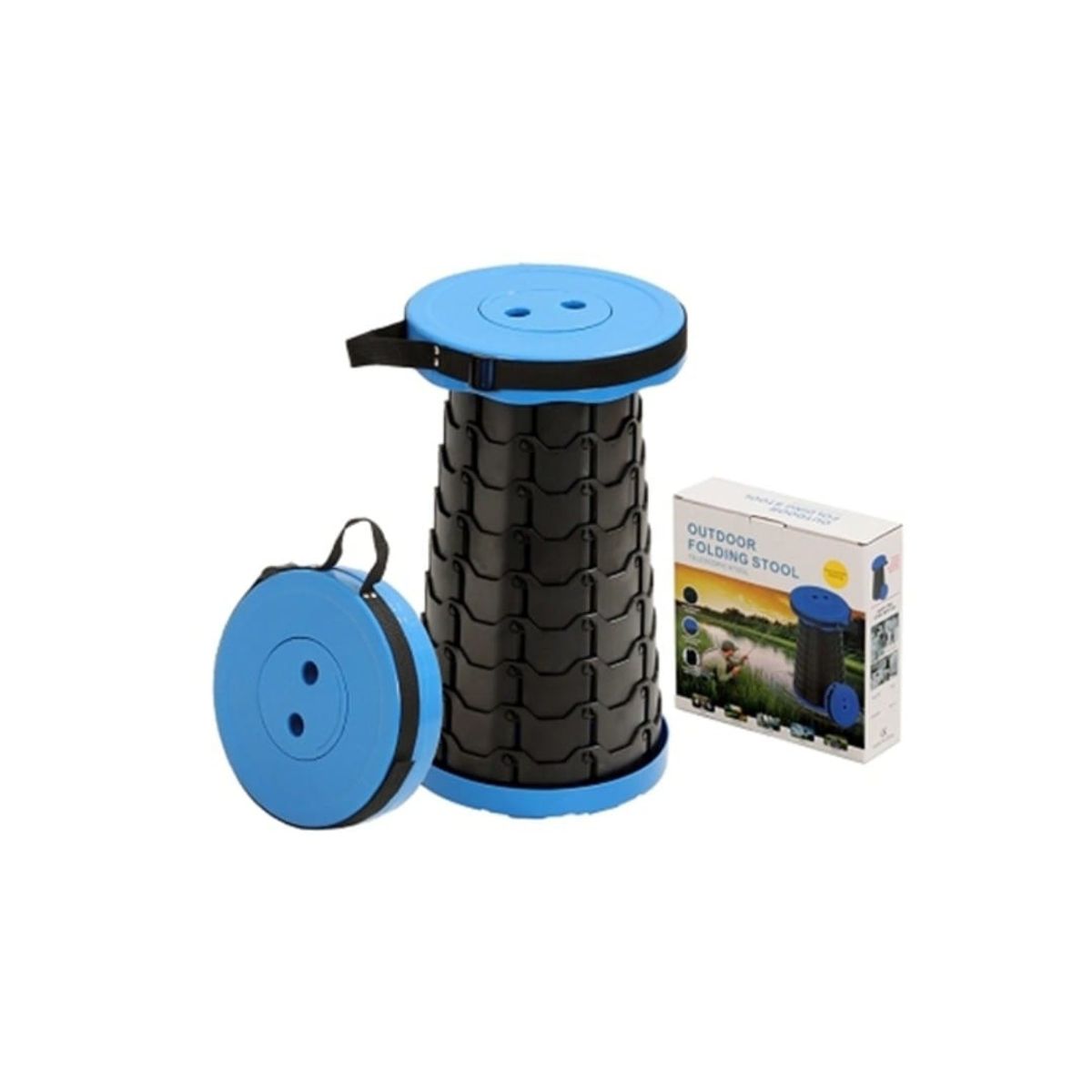 GENERICO - Taburete Plegable Silla Portatil Camping Retraible Plástico