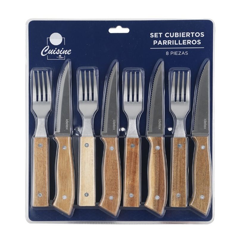IDETEX - Set Cubiertos marca Cuisine by Idetex modelo Parrillero 8 piezas