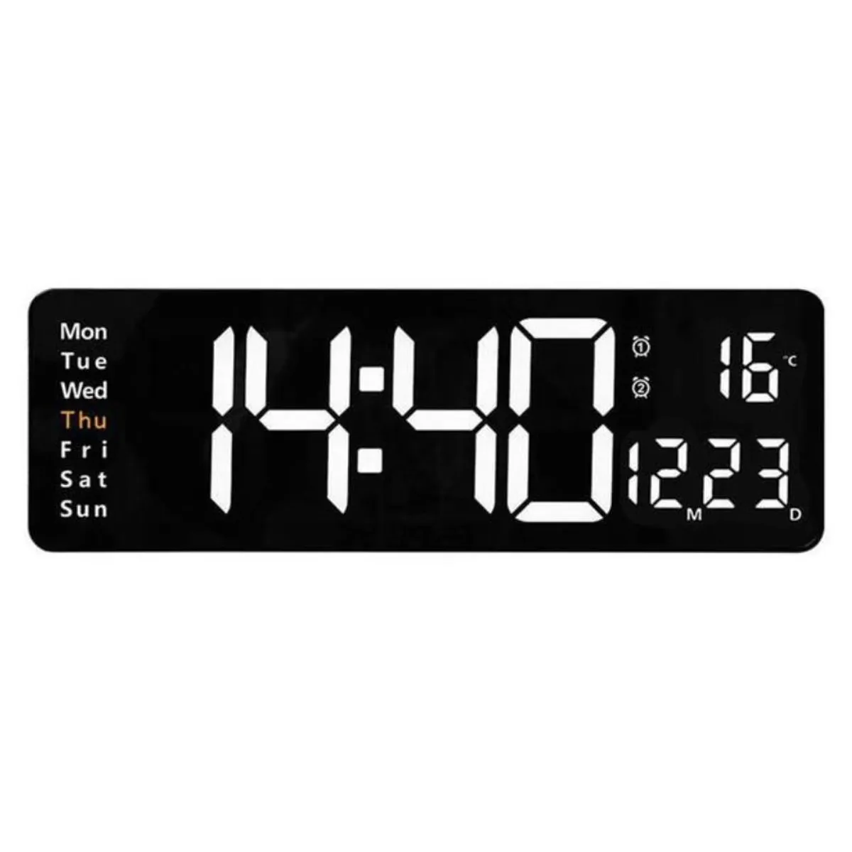 GENERICO - Reloj Decorativo Led Digital Grande Luz Naranja