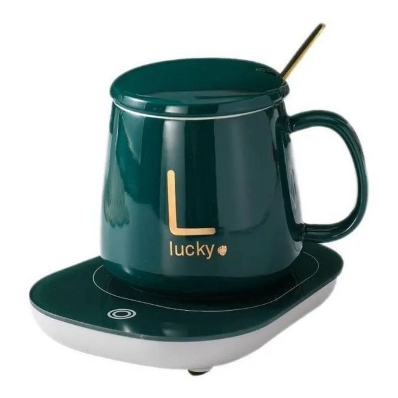 GENERICO - Taza de Ceramica con Calentador Electrico Verde