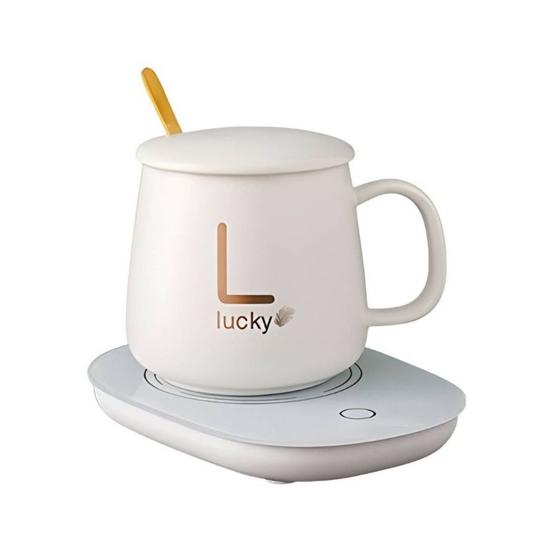 GENERICO - Taza de Ceramica con Calentador Electrico Blanca
