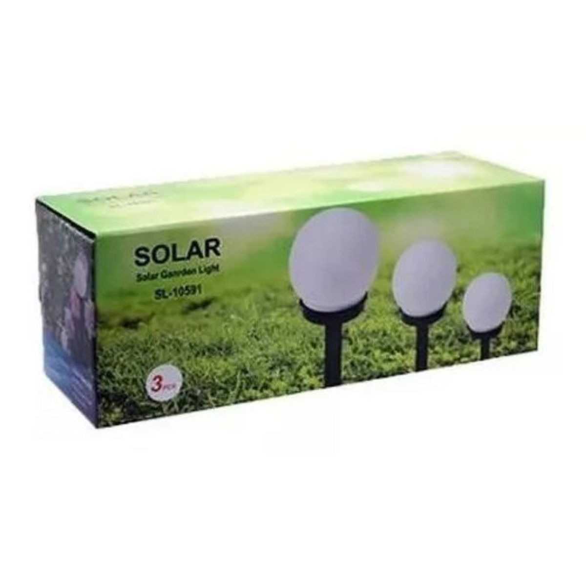 GENERICO - Pack 3 Foco Estaca Led Solar Tipo Globo Jardín