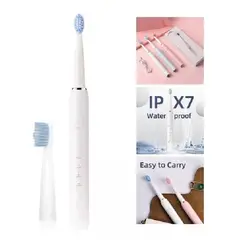 GENERICO - Cepillo Dientes Eléctrico Recargable Usb + Repuesto 251024 Blanco