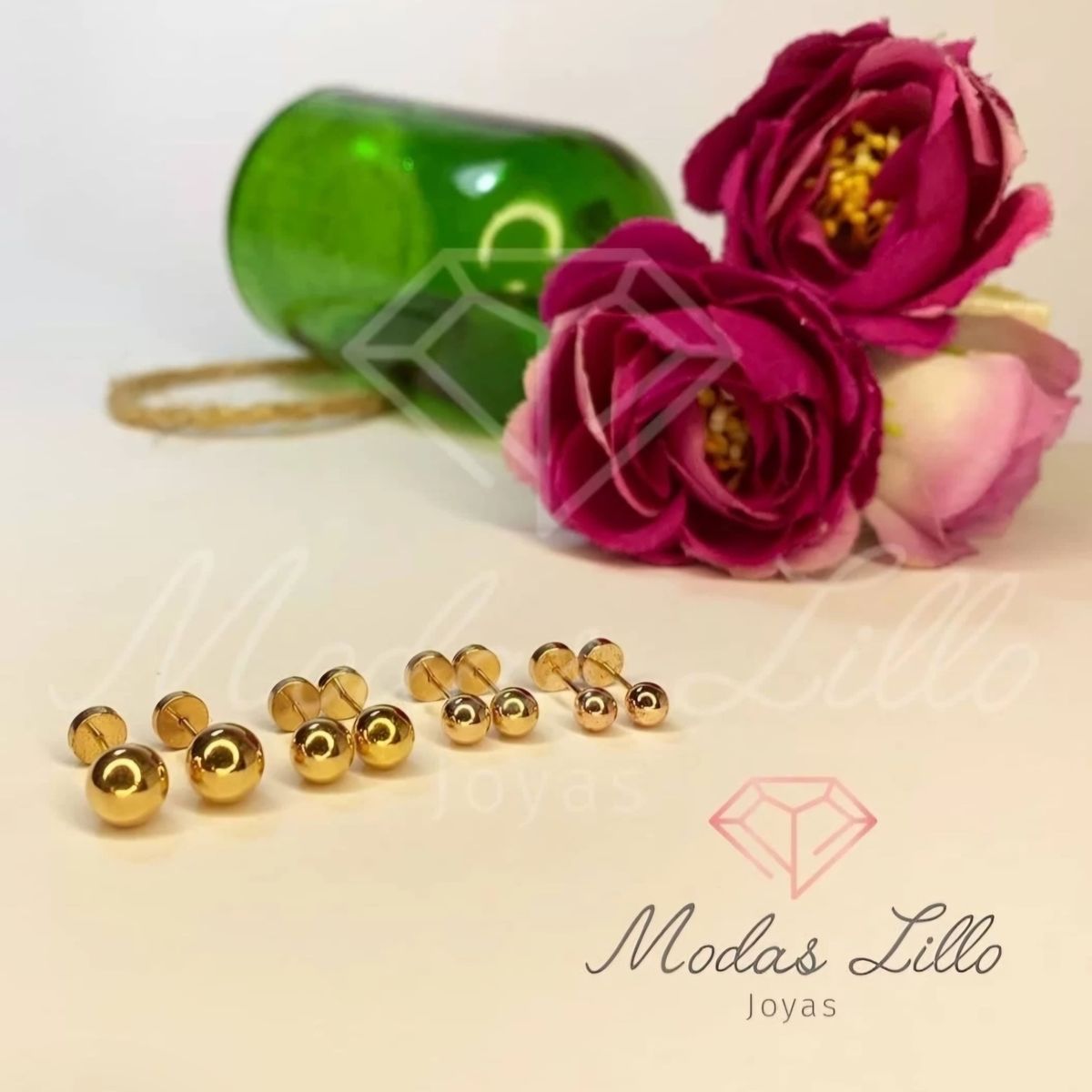 MODAS LILLO - Aro Bebé Abridor Bolita Oro número tres 14k Joyas Modas Lillo