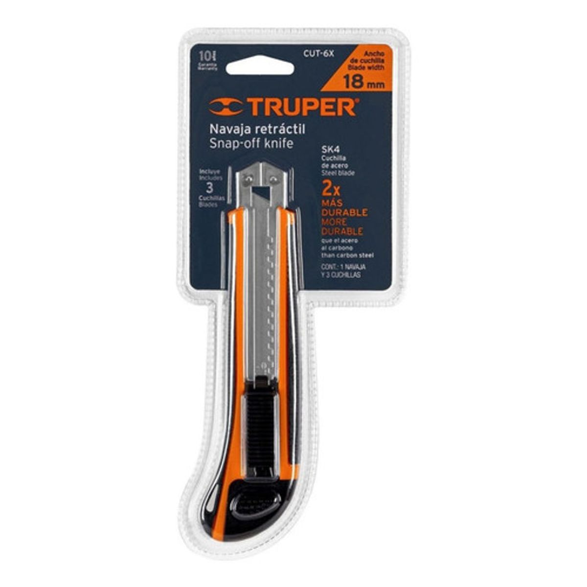 TRUPER - Cuchillo Cartonero con 3 Hojas Repuesto