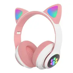 GENERICO - Audifonos Inalambricos Bluetooth STN-28 Cat Light Rosa