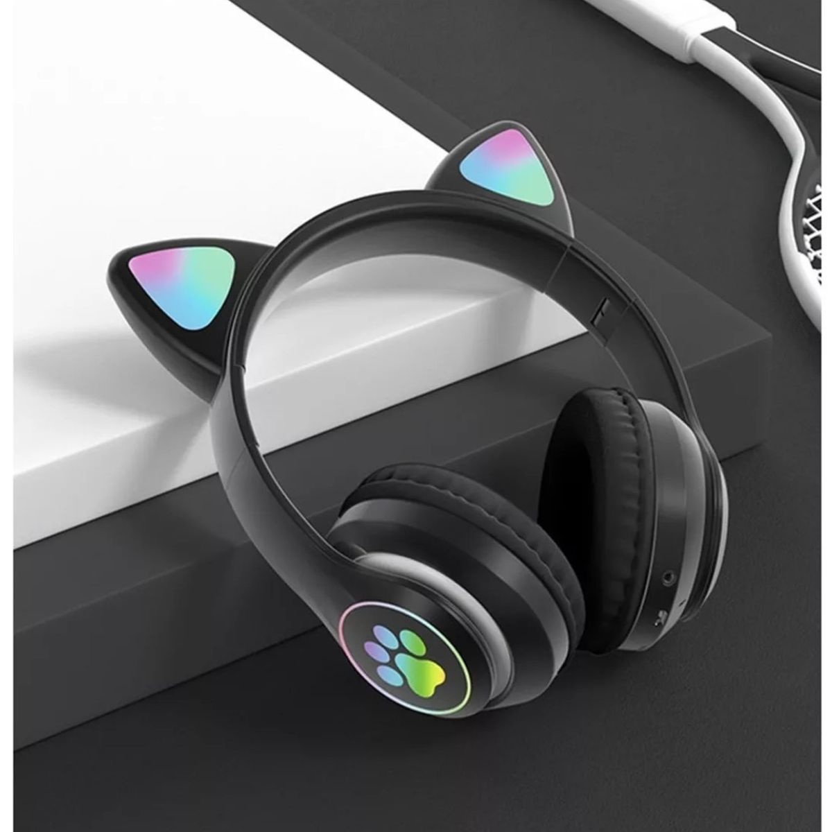 GENERICO - Audifonos Inalambricos Bluetooth STN-28 Cat Light Negro